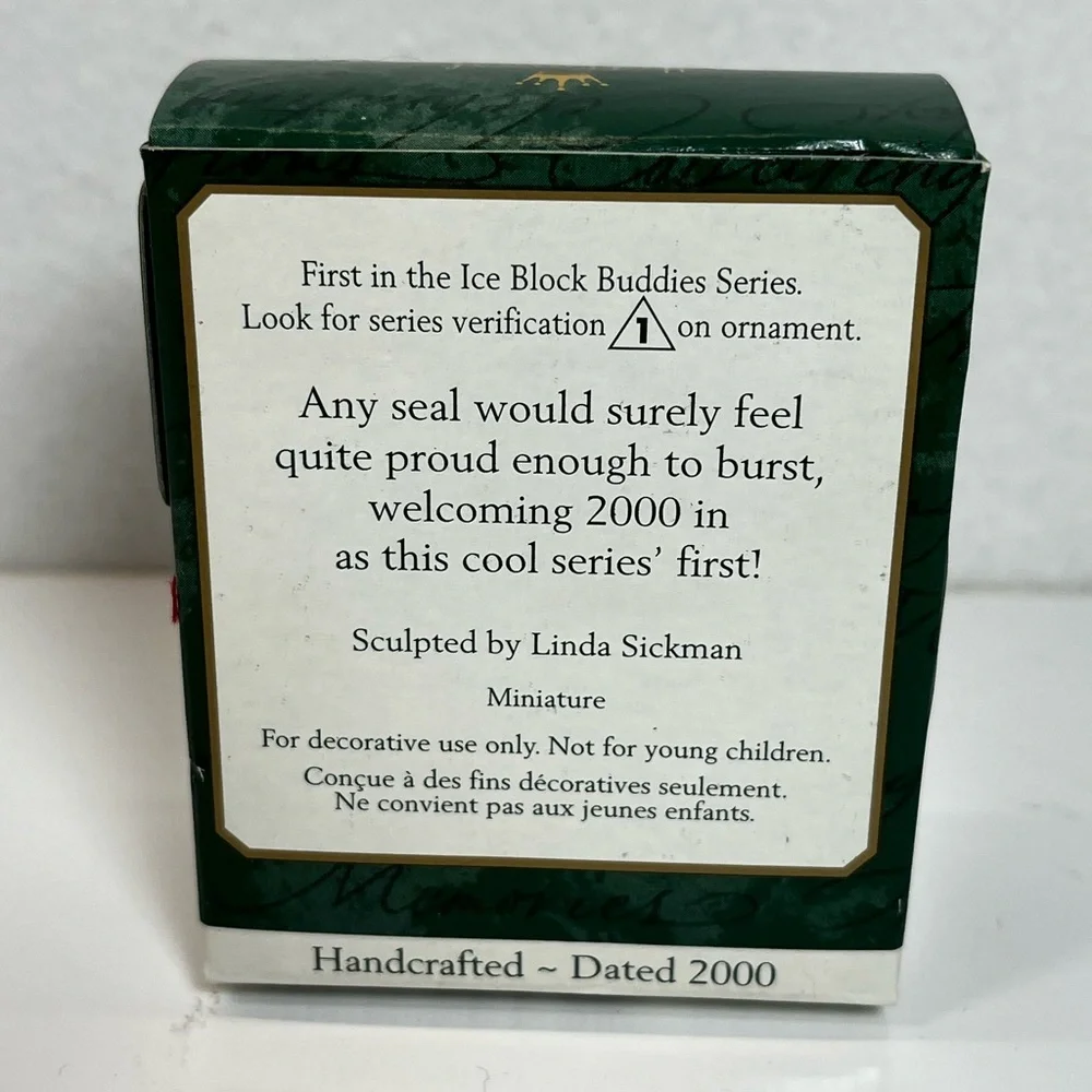 Ice Block Buddies`2000`Miniature-Seal-1 St In The‎ Series,Hallmark Ornament- NOS